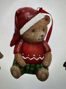 Christmas Jewellery: Vintage Style Teddy Bear - Hanging Decoration