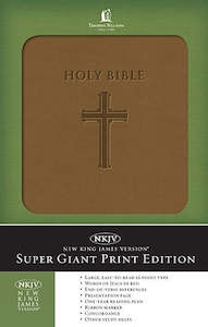 NKJV  Bible Brown Super Giant Print - Leathersoft