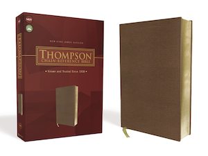 NKJV Thompson Chain Ref Bible Brown Index Red Letter Lth/soft