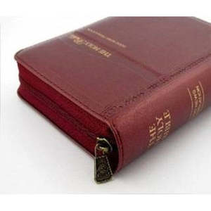 GNB  Compact Bible Burgundy with Zip - Im/Lth