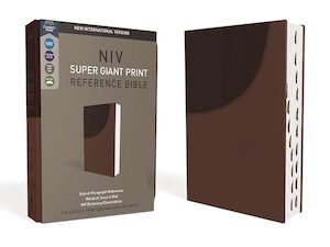 NIV  Bible Ref Super Giant Print Brown Indexed Leathersoft