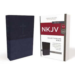 Stationery: NKJV  Bible Thinline Value Std Print Blue Im/Lth