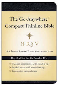 NRSV Pocket Bible Navy B/ Lth Apoc Go Anywhere