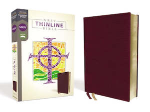 Stationery: NRSV Bible Thinline Burgundy Bond/Lth