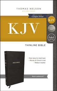 KJV  Bible Thinline Black Lth/soft