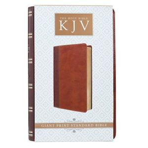 Stationery: KJV Bible Giant Print Twotone Brown Lth/soft