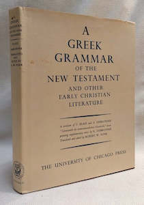 Greek Grammar Of The Nt & Other Early