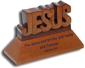 Stationery: Desk Plaque Mahogany -Jesus