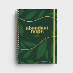 2025 12 Month Week Planner Spiral H/B - Abundant Hope Green