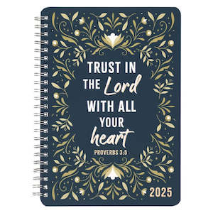 2025 12 Month Spiral Weekly Planner -Trust in the Lord...Green Leaves