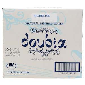 Specialised food: 12 pack - Doubia Naturally Sparkling Mineral Water 750ml