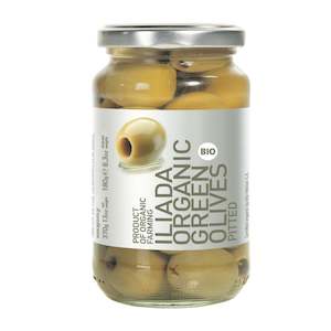 Specialised food: Organic Green Pitted Olives 'Iliada' 370g - Platinum Line