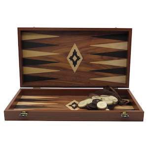 Handmade Walnut Veneer Backgammon Board