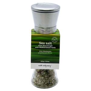 Specialised food: Sea salt w/Mediterranean herbs stainless steel mill 200g