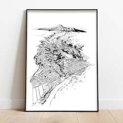 Local Prints By Leighton Corbett Art: NEW PLYMOUTH ART PRINT