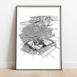 Local Prints By Leighton Corbett Art: CHRISTCHURCH ART PRINT