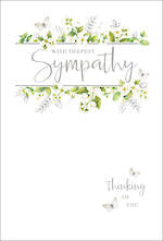 Card $5.99 With Deepest Sympathy Green Leaves