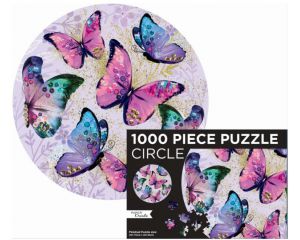 Adult, community, and other education: Jigsaw 1000 pc Circle Puzzle - Butterflies