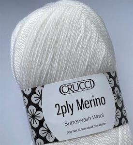 Adult, community, and other education: Crucci 2 Ply Merino Superwash 50 gm 1 White