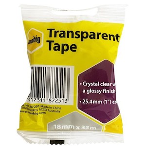 Adult, community, and other education: Marbig Transparent Office Tape 18mm x 33m