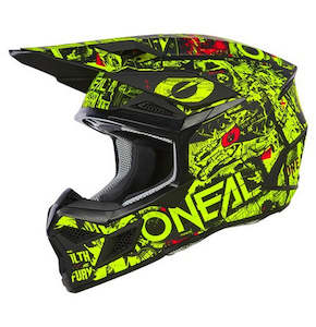 Sporting equipment: O'Neal 2025 Youth 3SRS ATTACK Helmet - Black/Neon Yellow