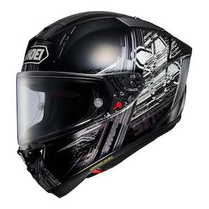 Sporting equipment: Shoei X-SPR Pro Helmet Cross Logo TC5 - Black / White