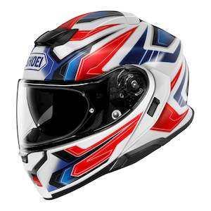 Sporting equipment: Shoei Neotec 3 Helmet Anthem TC-10 - White / Red / Blue