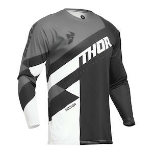 Sporting equipment: THOR SECTOR CHECKER JERSEY BK/GY