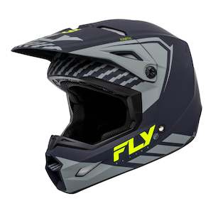 Sporting equipment: Fly Racing 2024 Youth Kinetic Menace Helmet - Matte Grey / Hi-Vis