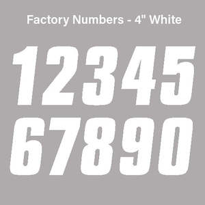 FACTORY EFFEX Factory Numbers - 4" White