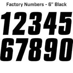 Sporting equipment: FACTORY EFFEX - Factory Numbers - 6" Black