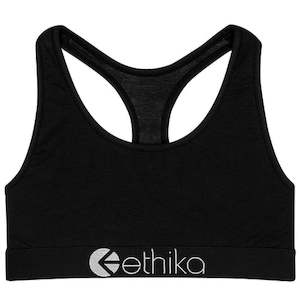 ETHIKA WOMENS MIDNIGHT BLACK SPORTS BRA