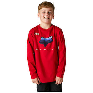 Sporting equipment: FOX YOUTH RKANE LS TEE [FLAME RED]