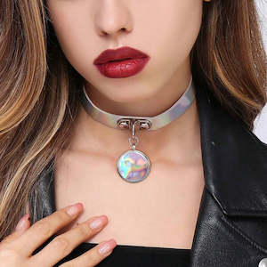 Retro Revival - Trinity Holographic Chokers - Disc Charm