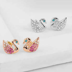 Swan Stud Earrings