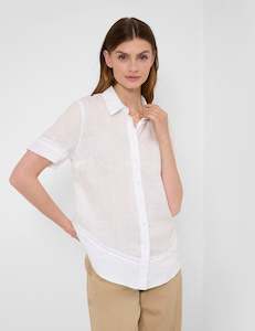 Womenswear: Brax Vel Linen Shirt - White