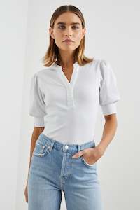 Rails White Ribbed Top