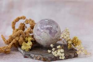 Flower Agate Sphere (with Amethyst) #15