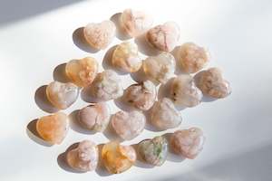 Flower Agate Small Hearts