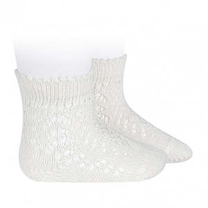 Clothing wholesaling: Cotton Openwork Short Socks Cream