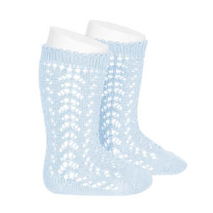 Clothing wholesaling: Baby Blue Openwork Knee High Socks