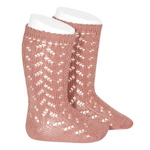 Clothing wholesaling: Warm Crochet Socks Teracotta