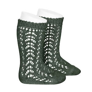 Green Long Lace Socks