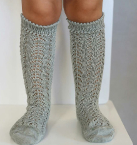 Sage Long Open Lace Socks