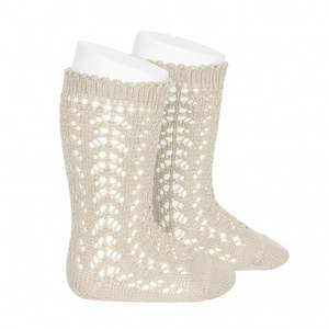 Linen Long Open Lace Socks