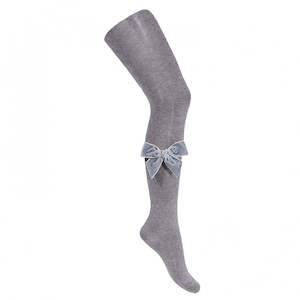 Clothing wholesaling: Grey Velvet Bow Tights