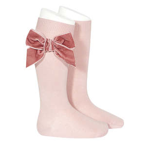 Clothing wholesaling: Rose Large Velvet Bow Socks