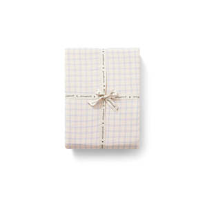 Clothing wholesaling: Garbo&Friends Gingham Sky Blue Muslin Fitted Sheet Cot