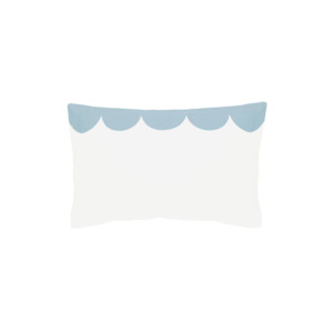 Castle Blue Linen Scallop Pillowcase