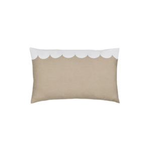 Castle Natural Linen Scallop Pillowcase